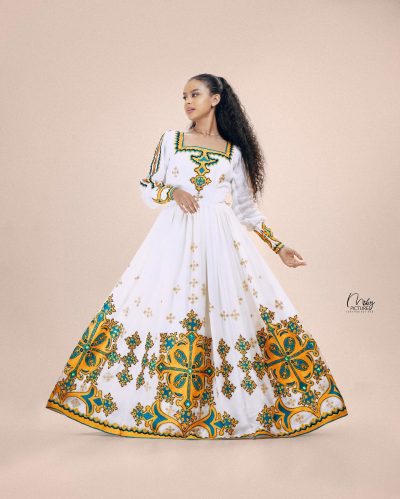Classic Habesha Dresses – Menen Fabric Traditional Dress