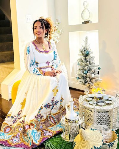 Holiday Habesha Dress for Ethiopian Celebrations