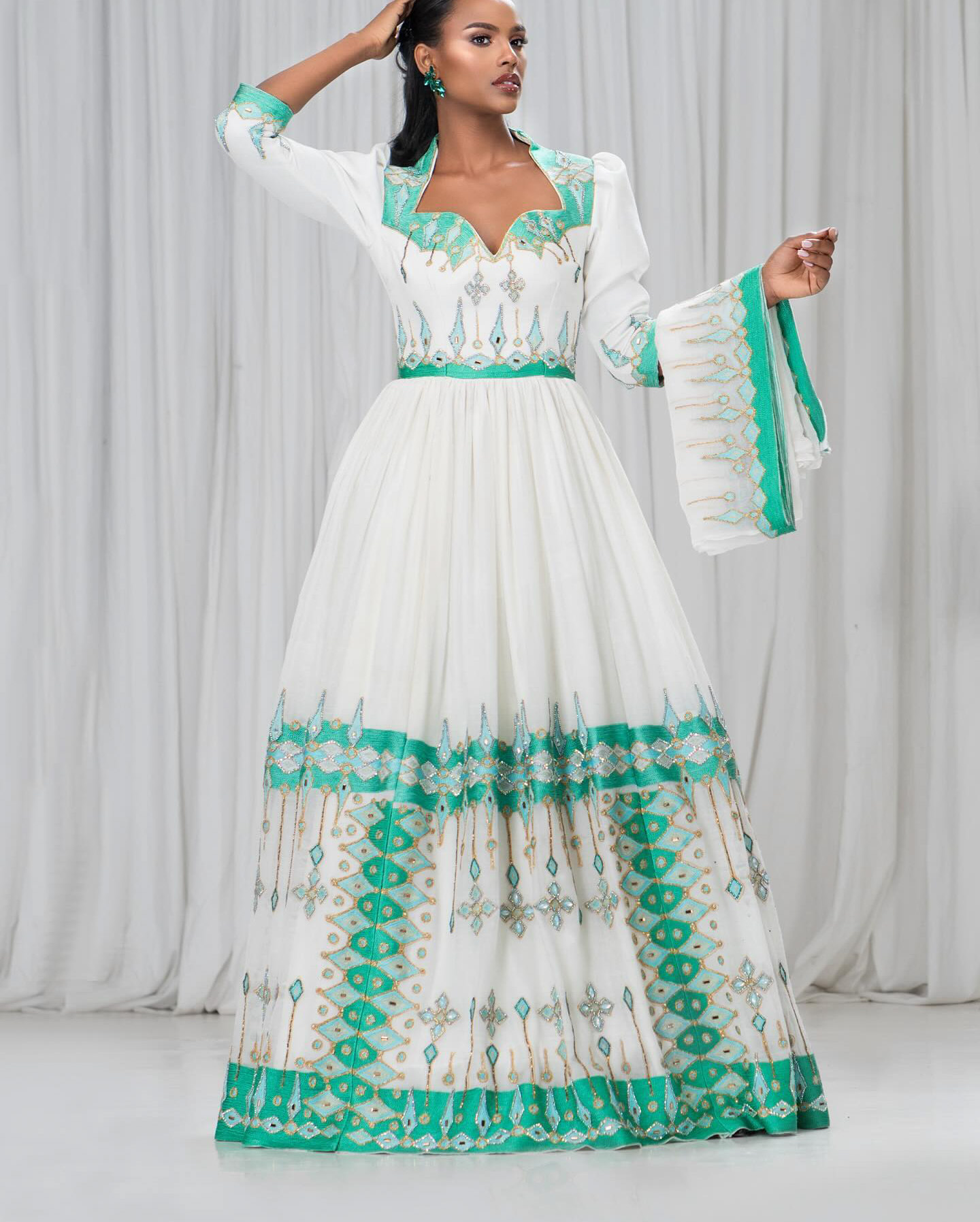 handcrafted wedding Habesha Dress - Image 3