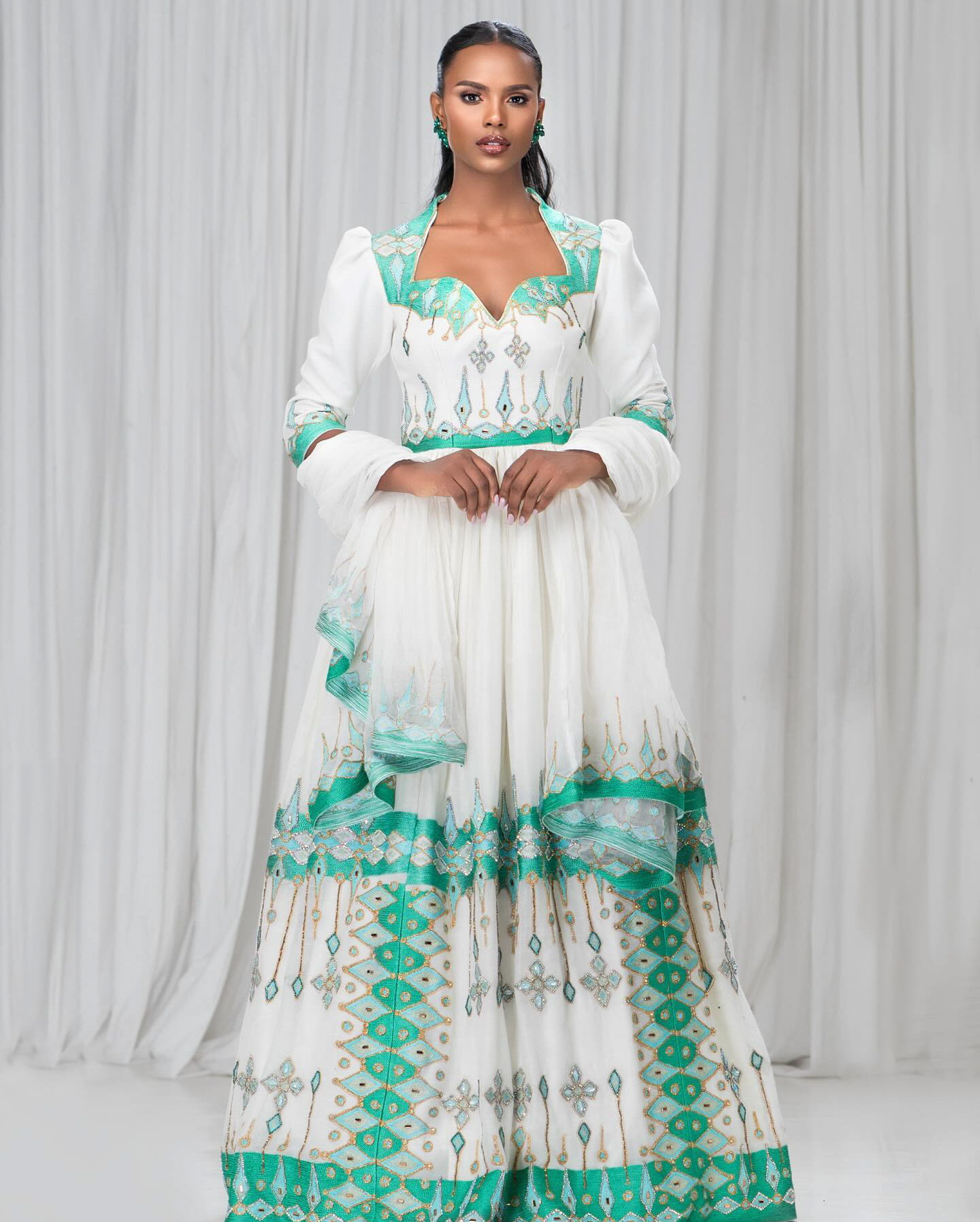 handcrafted wedding Habesha Dress