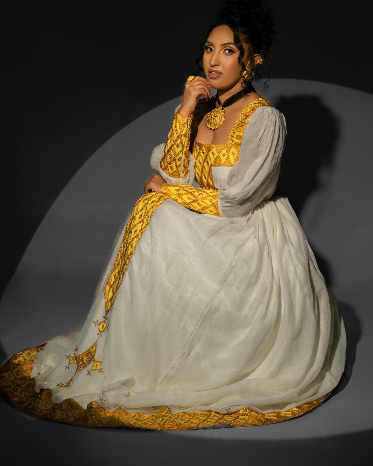 Golden Legacy Habesha Dress – Woraji - Image 2