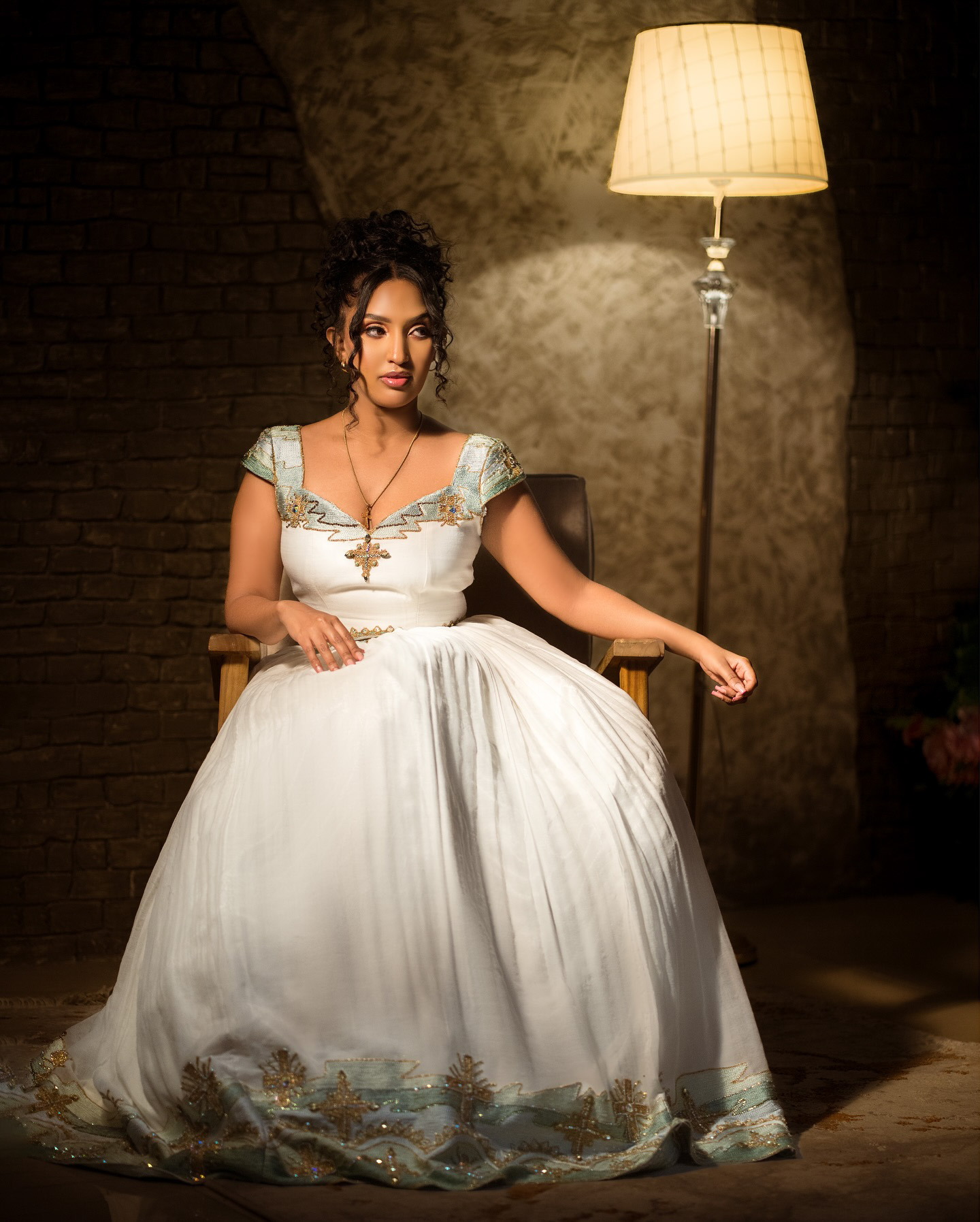Traditional Wedding Dress - light green