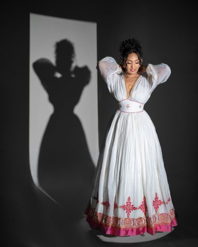 Traditional Habesha Kemis – Elegant pink dress