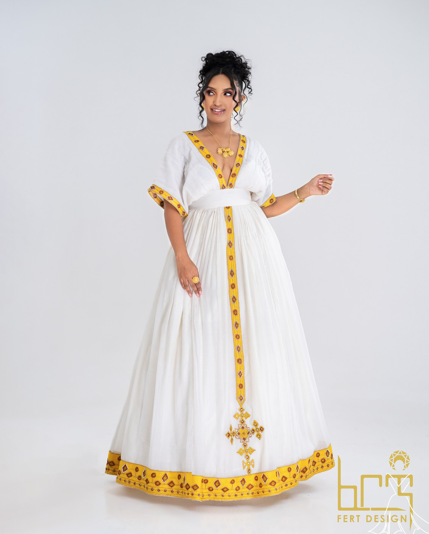 Classic Habesha Kemis - Golden Queen
