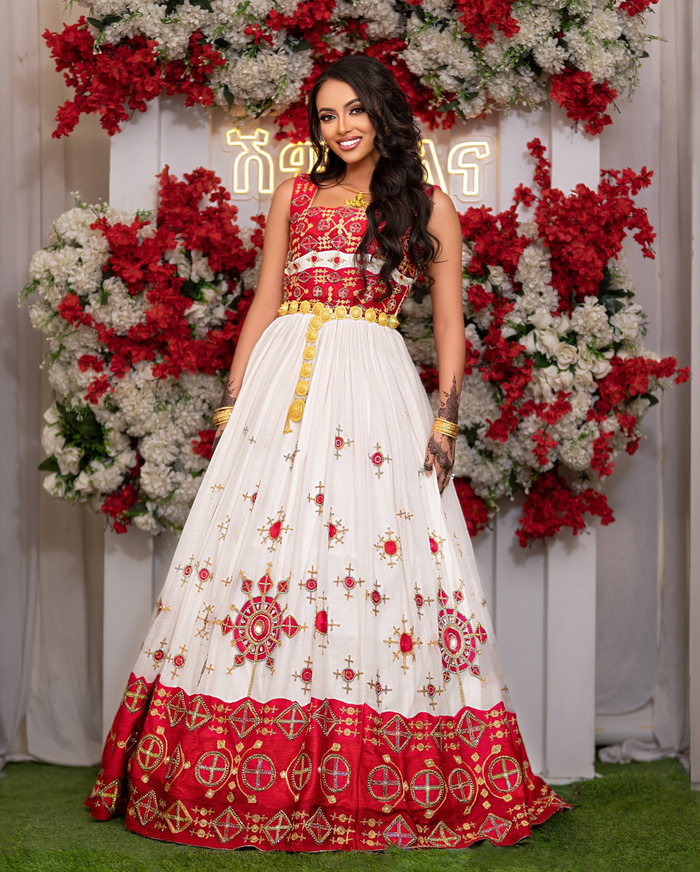 Ruby Queen - Red Habesha dress - Image 3