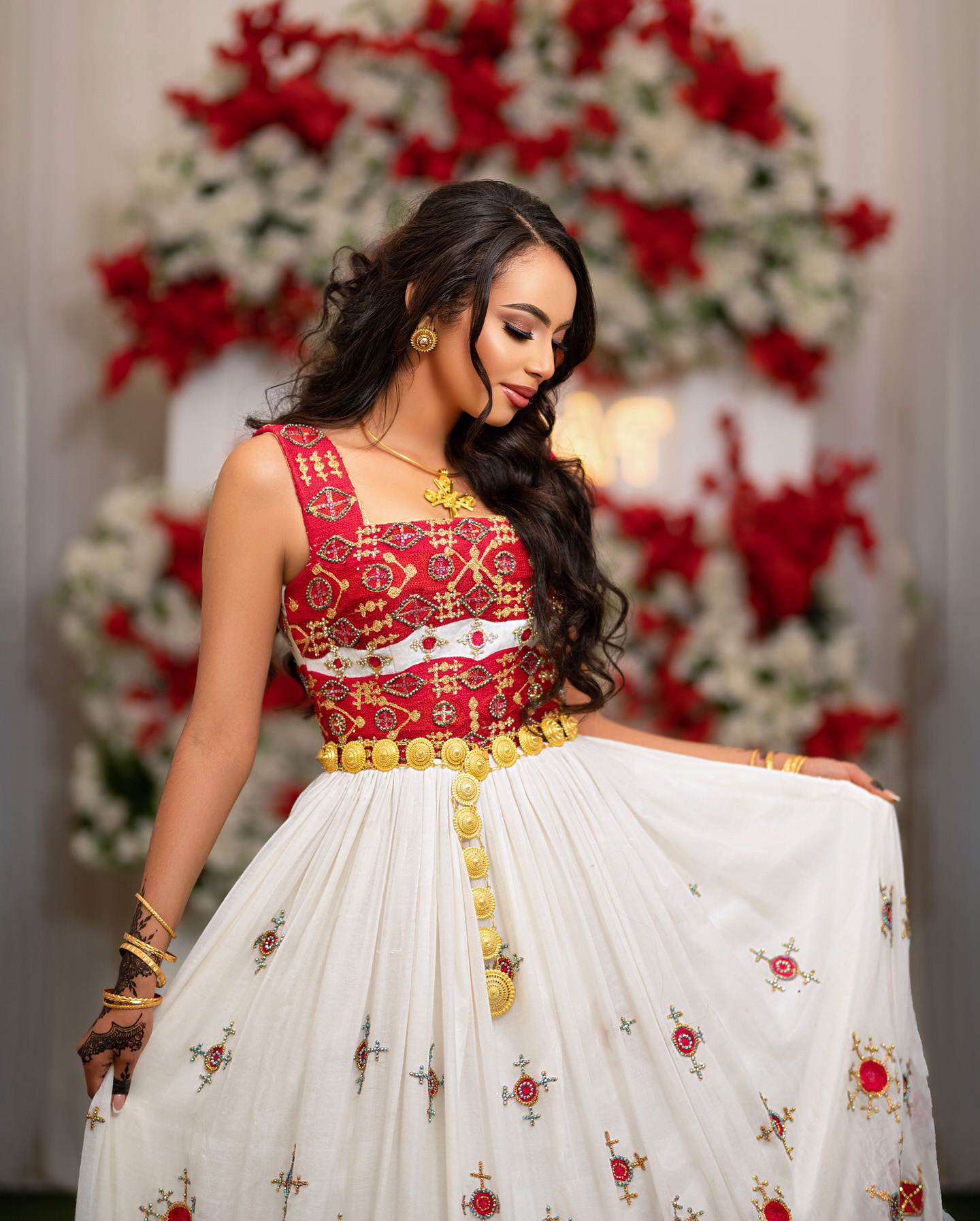 Ruby Queen - Red Habesha dress - Image 4